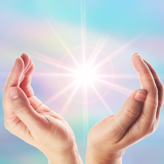 Hands with Reiki energy